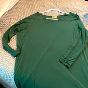 Piko oversized three-quarter length sleeve green top